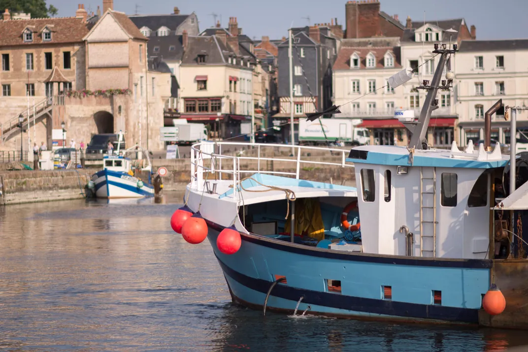 Boats at harbor in Normandy’s Honfleur