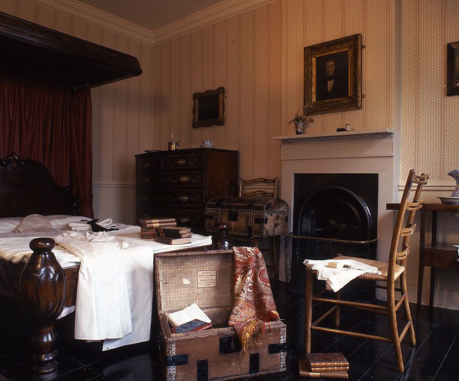 A view of Patrick Brontë's restored room at the Brontë Parsonage Museum