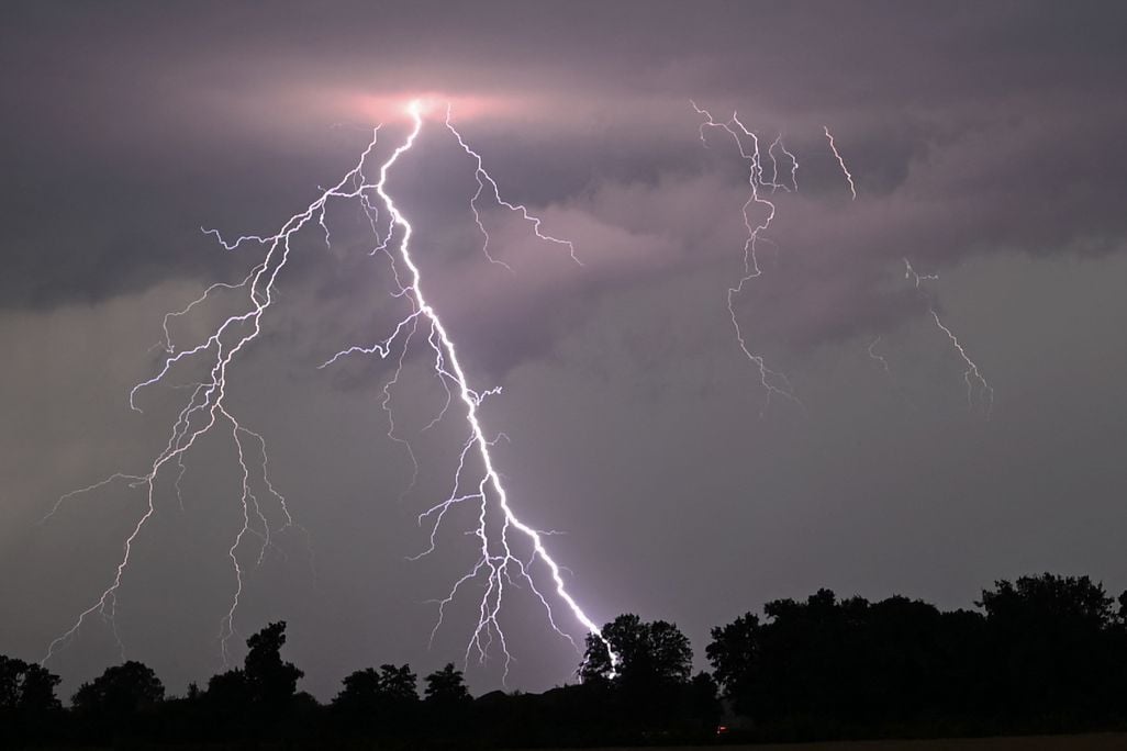 large and bright lightning