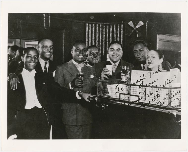 Bricktop with Fats Waller and other friends in 1932