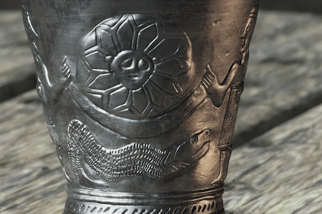 【銀製品】刻印あり925 Silver イスラエル 工芸品 アンティーク 壺 Scholars Thought This Ancient Silver Goblet Told One Myth for 50