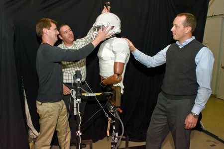 Testing football gear