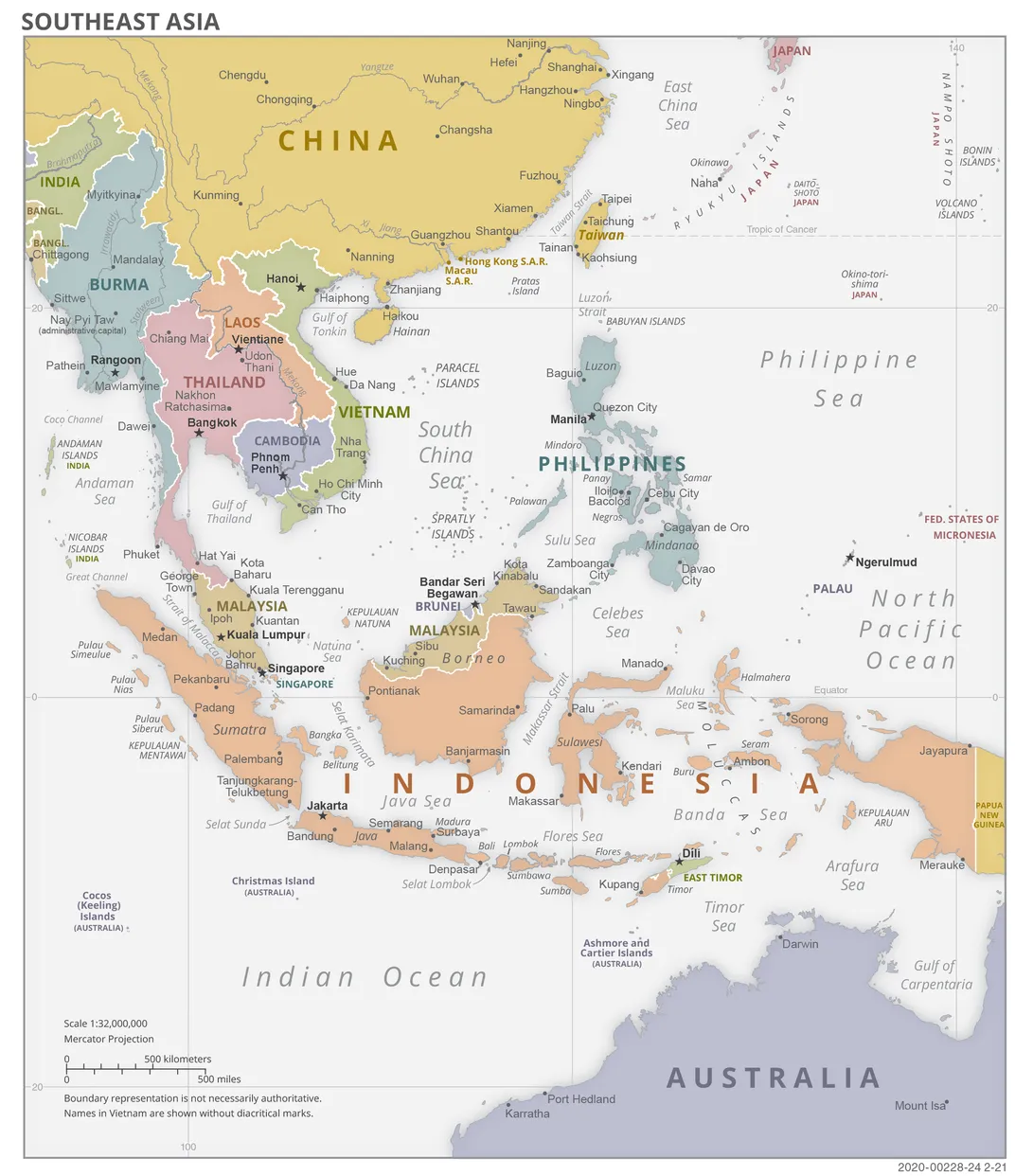 2020 map of Southeast Asia