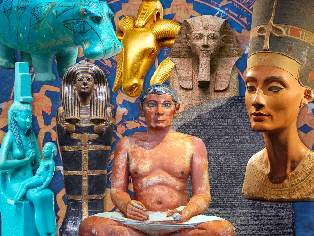 Illustration of Egyptian treasures held overseas