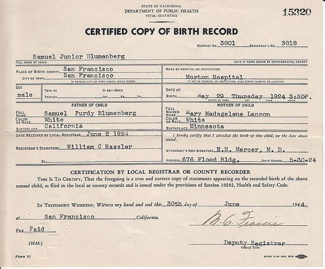 Messiah’s birth certificate (not pictured) will have to be updated if the judge gets her way.