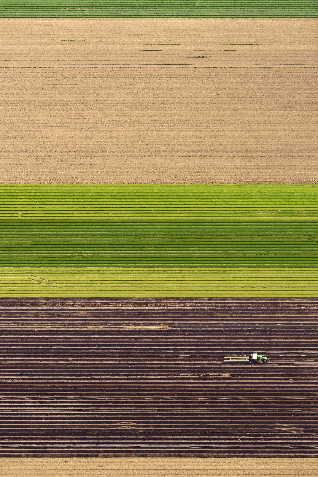 An aerial view of a farm field
