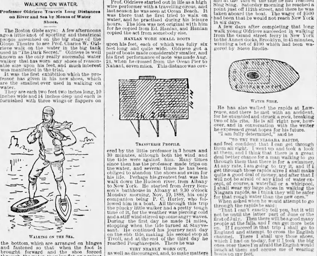 A newspaper article about Oldrieve's custom shoes