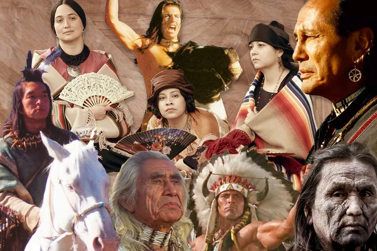 Collage illustration of Native representation in prominent films