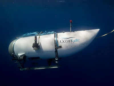 The Titan submersible. The five people aboard may run out of oxygen on Thursday morning Eastern time.