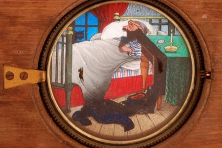 A popular 19th-century slide depicts rats jumping into the throat of a sleeping man