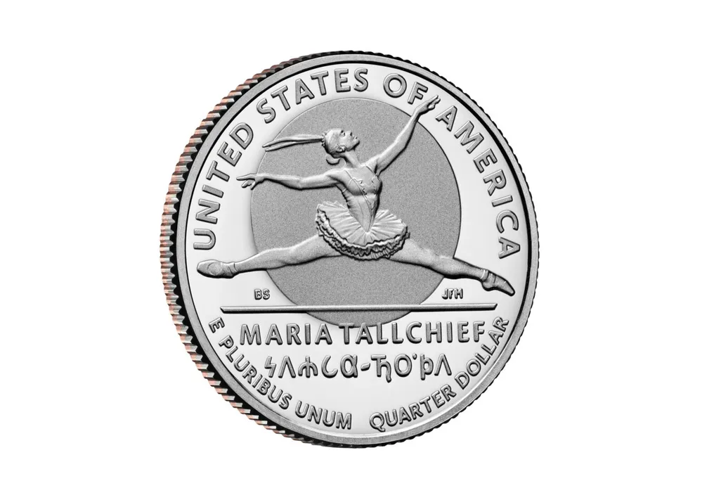 Reverse of U.S quarter showing Maria Tallchief