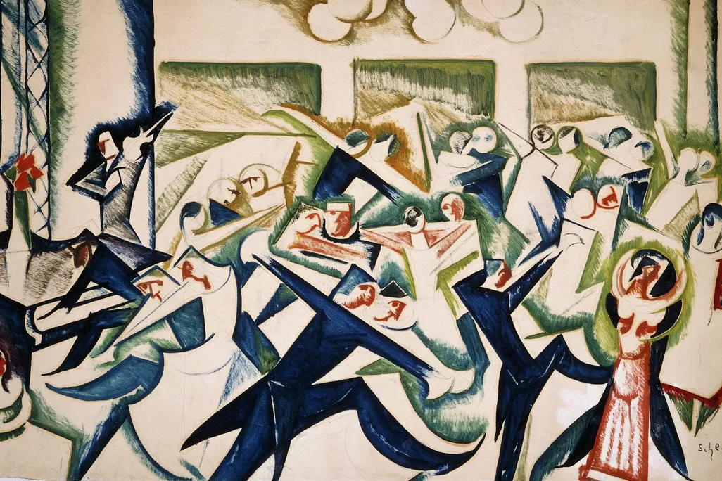 a painting of people dancing the tango