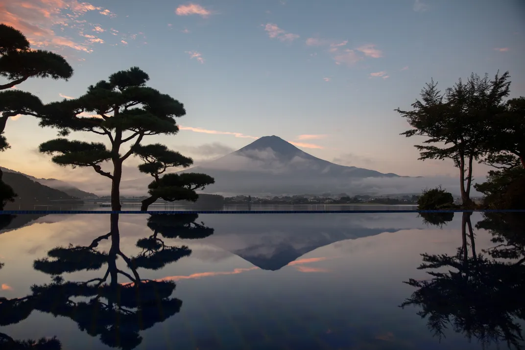 A view of Mt Fuji and Lake Kawaguchiko