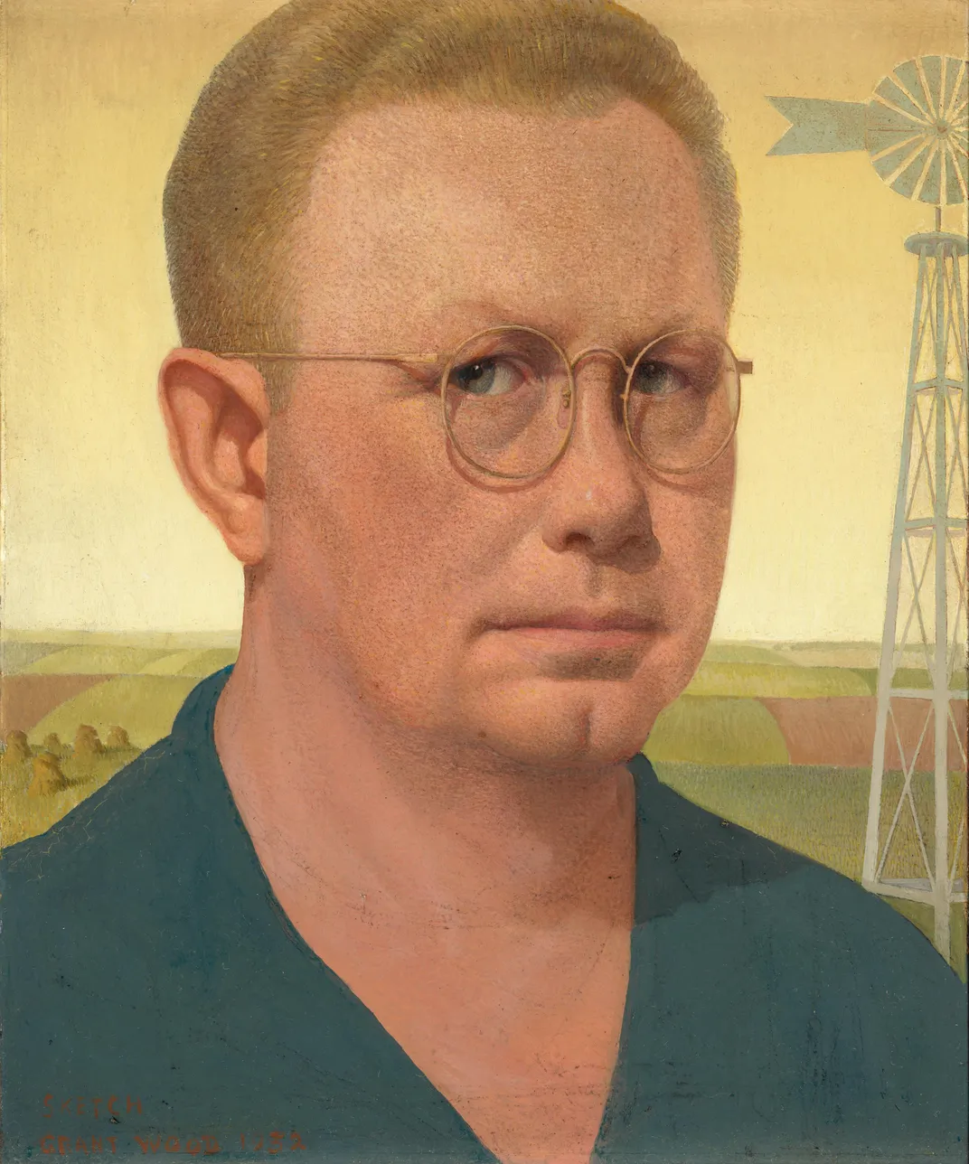 Wood reworked his self-portrait