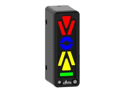 AOA indicators use a variety of symbols to warn pilots. In this one, red means the angle of attack is too high.