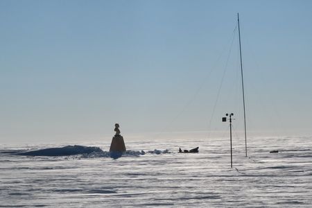 The Southern Pole of Inaccessibility. The thing sticking up in the middle is the bust of Lenin.