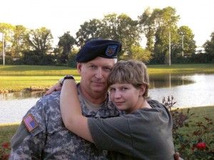 Seaman Recruit Hannah Sewell, US Navy, and her father Sergeant Major Jerry Sewell