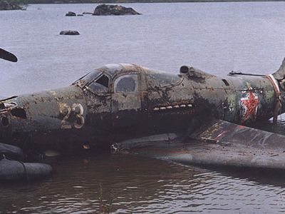 In 2004, salvagers pulled a Bell P-39 from a Siberian lake, where 60 years earlier pilot Ivan Baranovsky had crash-landed it.