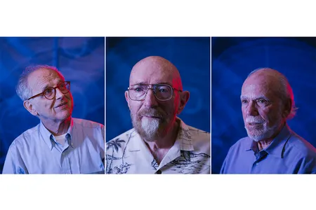 LIGO's founding fathers, from left: Rainer Weiss, Kip Thorne and Barry Barish. Not pictured: Ronald Drever