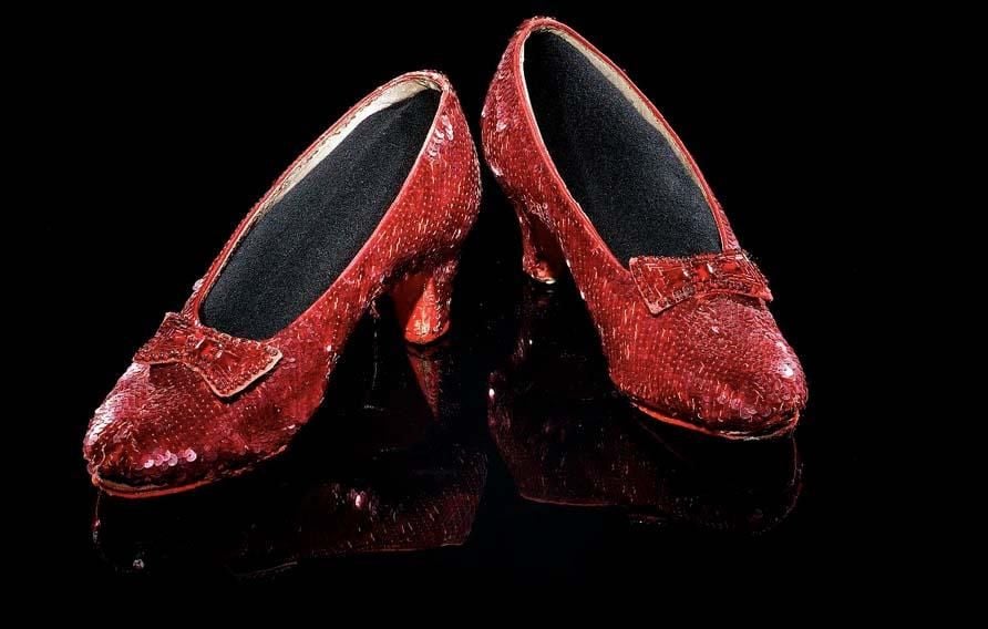 Judy Garland’s ruby slippers for the character of Dorothy in The Wizard of Oz, 1939