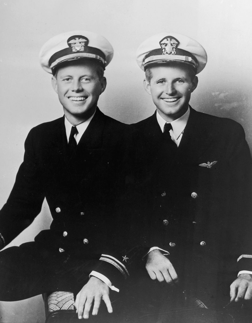 John (left) and Joe Jr. in their naval uniforms