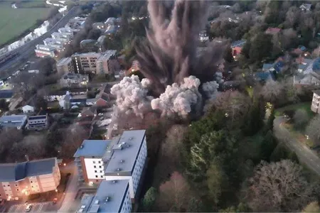 The bomb may date to the spring of 1942, when the German Luftwaffe heavily bombarded Exeter and other historic English cities.