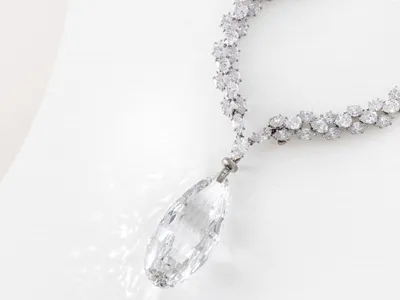 The Briolette of India necklace sold for 6.3 million Swiss francs (a little over $7 million) in May.