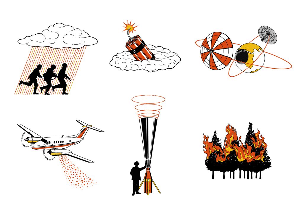 Illustrations of weather controlling attempts