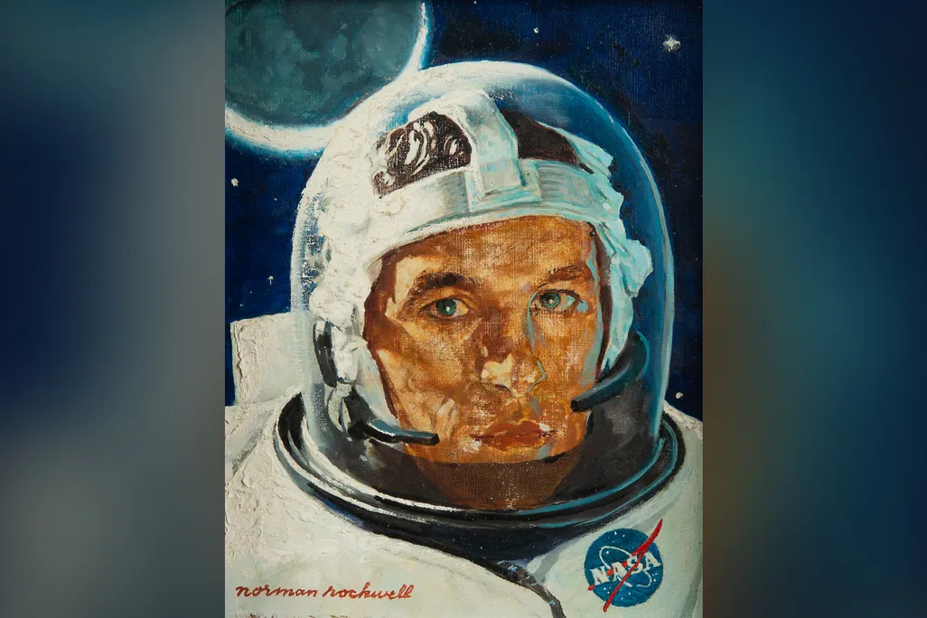 Man on the Moon (Portrait of an Astronaut), Norman Rockwell edit
