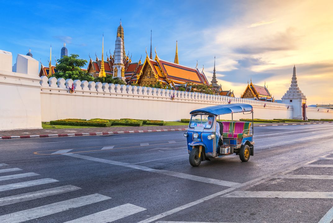 Tuk-tuk on street near the Grand Palace, Bangkok