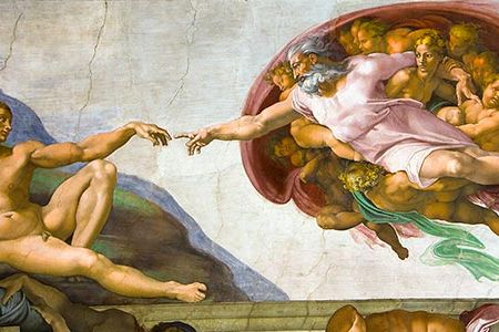 The Creation of Adam by Michelangelo.