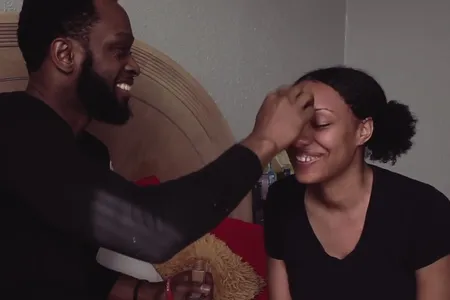 Omari Maynard with Shamony Gibson, who died after giving birth in 2019