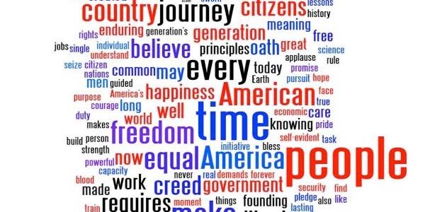 Wordle is an application that takes text from any source and enlarges words that appear more frequently. Conversely, words that are smaller appear less frequently. Small words, like the or of, are not included in the Wordles above.