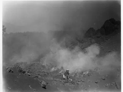 The Paricutin Volcano, 1943, taken by William F. Foshag, NMNH curator of minerals.