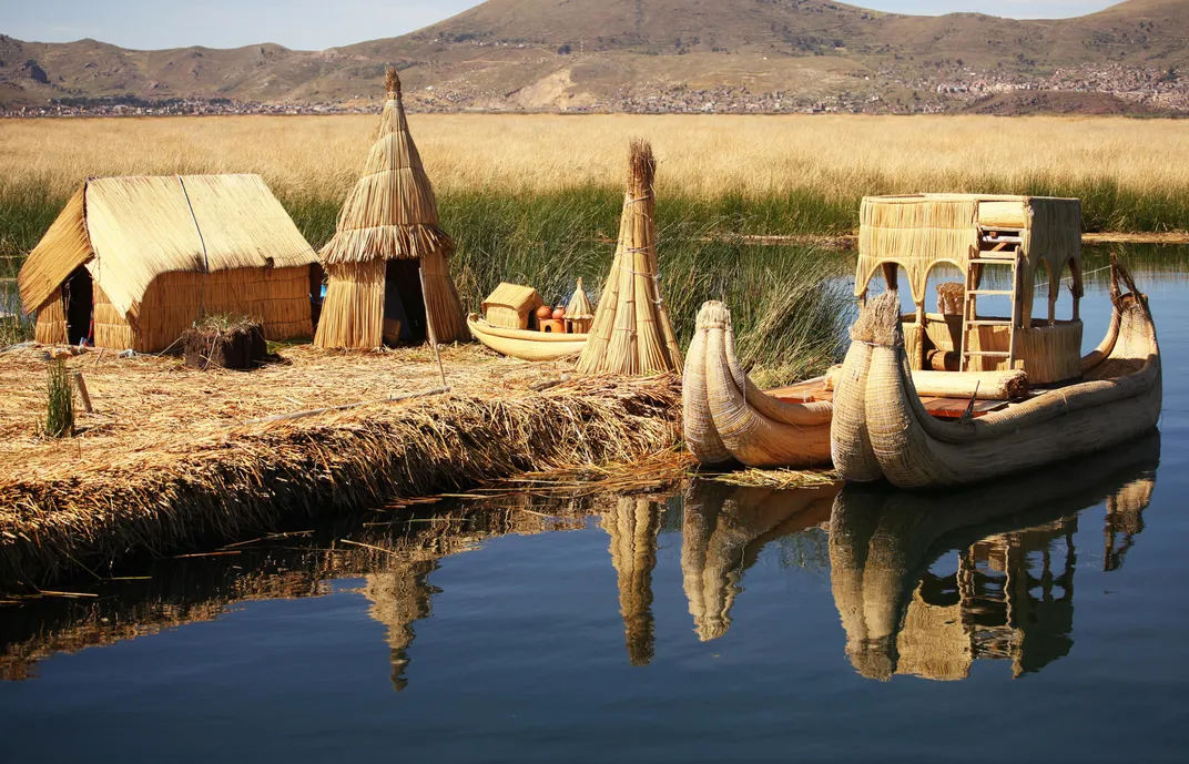 Reed village on Lake Titicaca