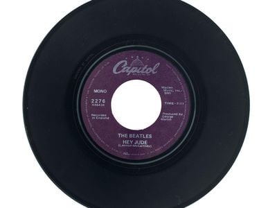 With "Hey Jude," (above: the Smithsonian's 45 rpm single),  the Beatles "seem to have struck their most resonant chord," says John Troutman, the curator of American music at the National Museum of American History.