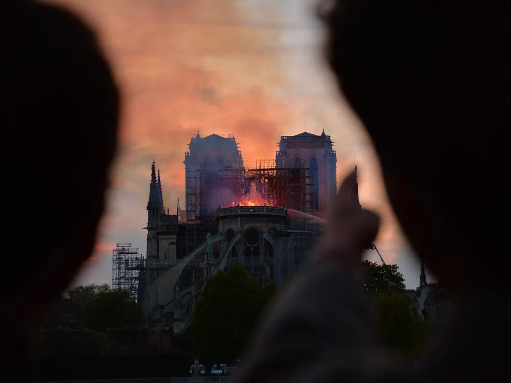 Notre-Dame de Paris on fire
