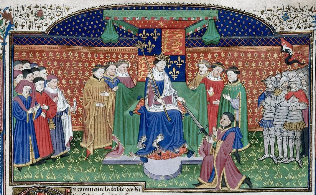 A depiction of the enthroned Henry VI, 1444-1445