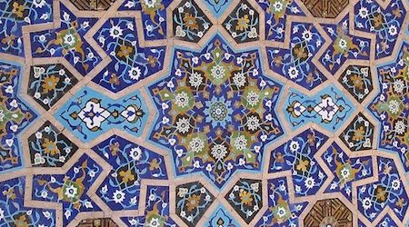 Tile art in Iran. Learn how to make ornate designs like this — from carving to installation — in Tuesday night lessons at the Ripley Center.