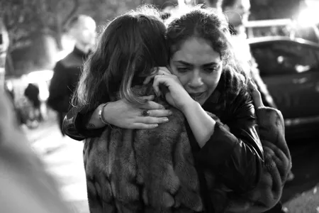 Movilă: "I was near the Bataclan café and I saw two girls. I saw this one in front of me starting to really scream and cry. I took several photographs of her and posted one to Facebook, and it was picked up by another account. This girl wrote me, 'Cristian, I am the girl in the photo.' She lost her two close friends."