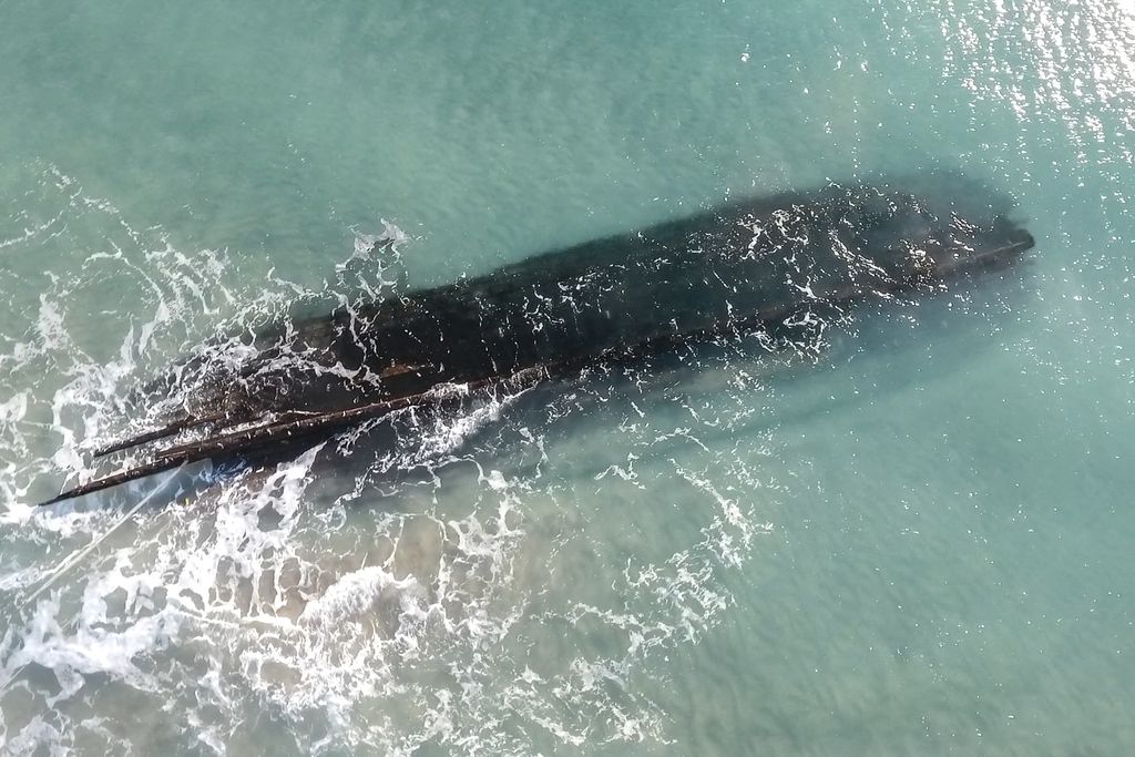 Aerial view of wreck