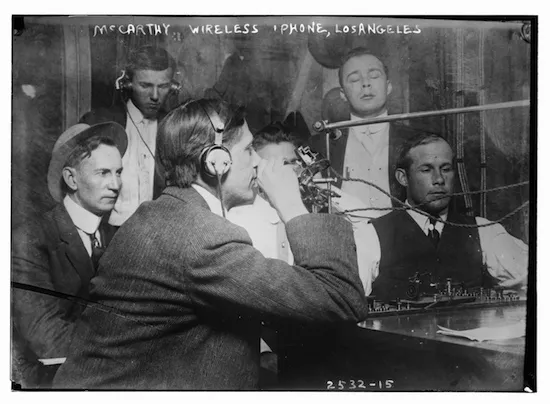 Photo showing the “McCarthy Wireless ’phone” circa 1910-15