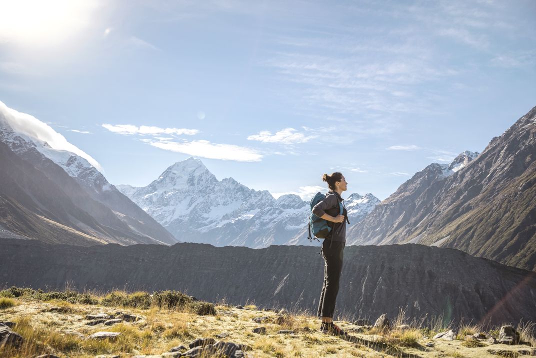 Hiking in Mount Cook National Park. Credit: New Zealand Tourism Bureau