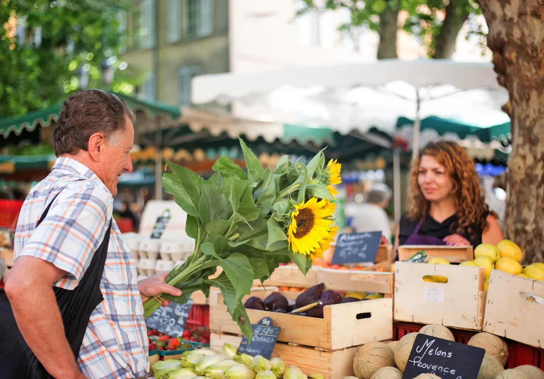 Shopping in the local market