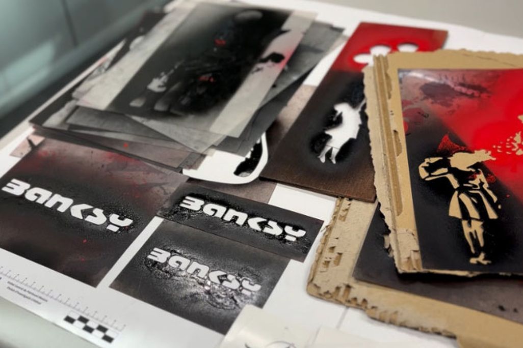 Stencils for fake Banksy