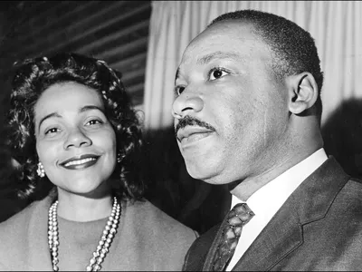 Civil rights activists Martin Luther King Jr. and Coretta Scott King in 1964