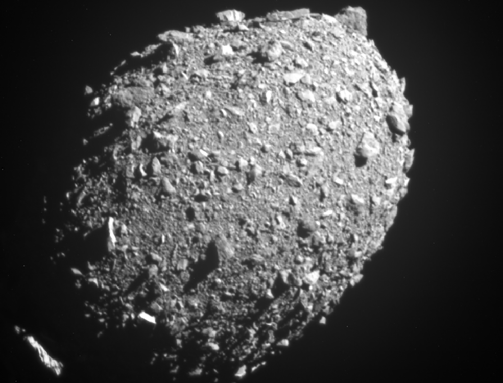 a space rock with lots of little boulders on it