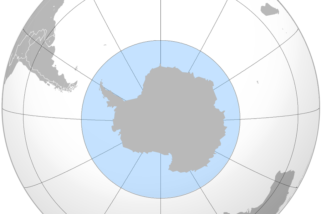 An image showing the boundaries of the Southern Ocean surrounding Antarctica