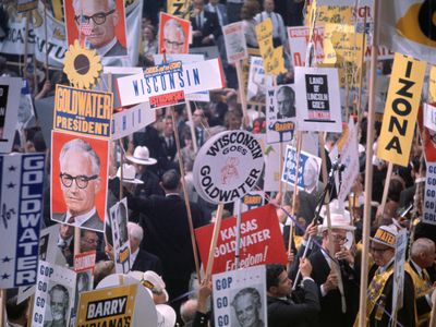 Goldwater signs at the 1964 Republican Convention