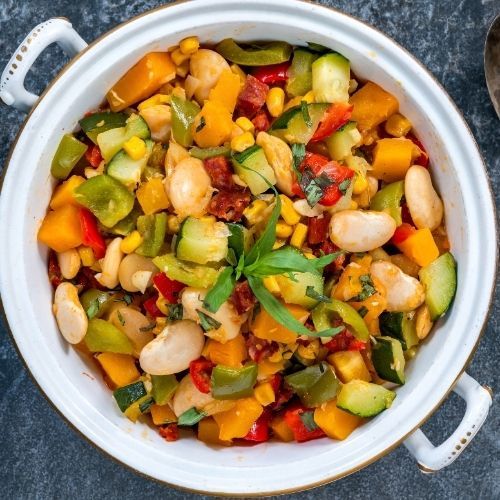 pot of cooked vegetables